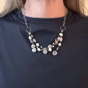 Pearl and semi-precious stone necklace